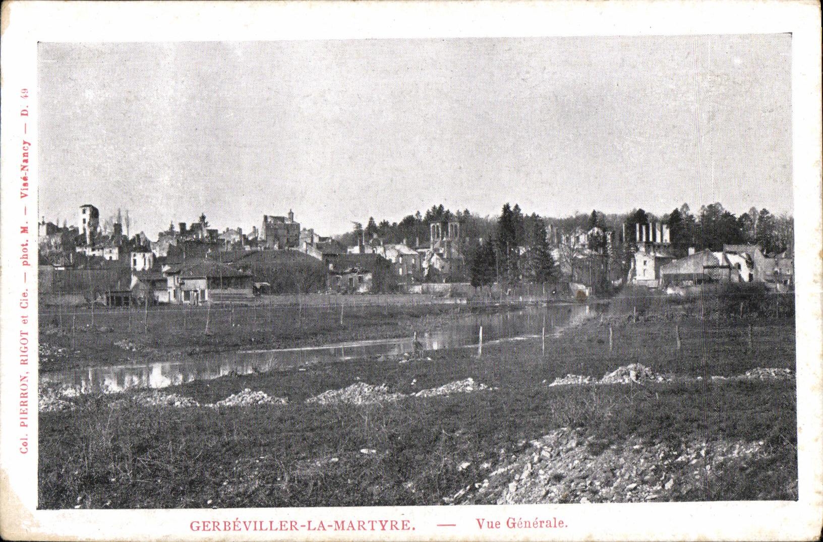 CPA Militaria CPA Gerbeviller La Martyre vue Generale