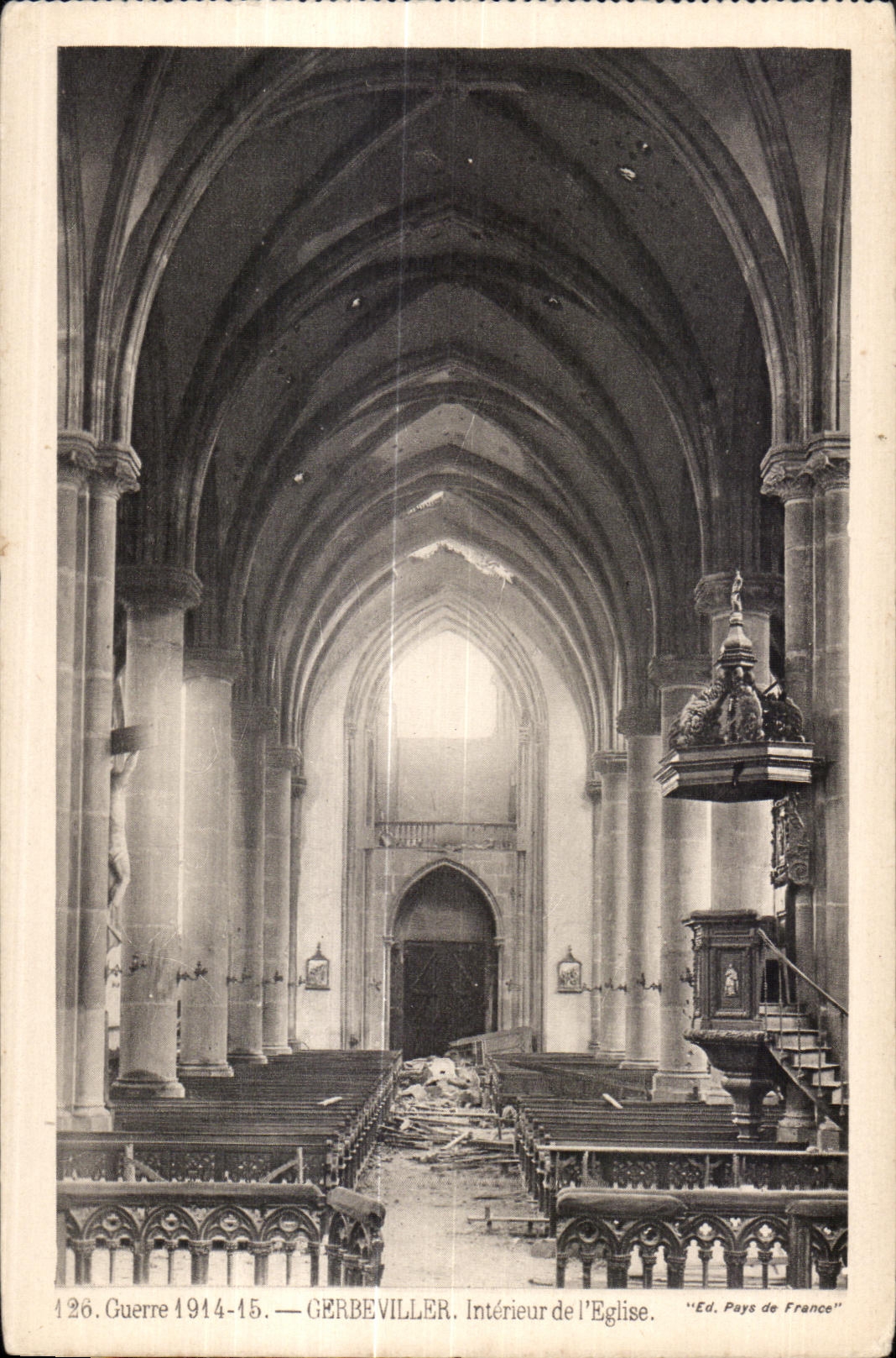 CPA Militaria CPA Guerre 1914-1915 Gerbeviller Interieur de l Eglise 