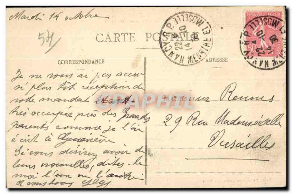 CPA Militaria CPA Liverdun En amont des Vannes — Rückseite