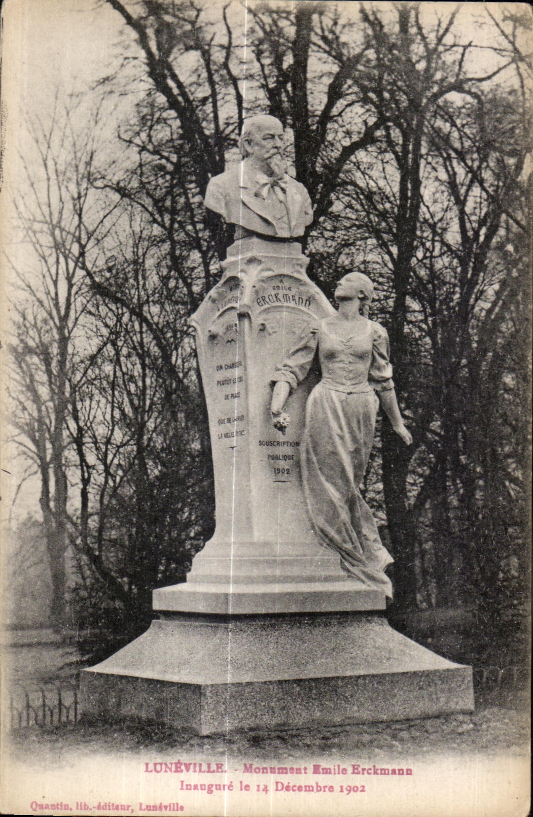 CPA Militaria CPA Lunville Monumnent Emile Erckmann Inaugure le 14 Decembre 1902