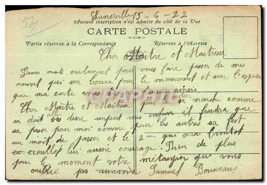 CPA Militaria CPA Lunevillle Place du Chateau — Rückseite