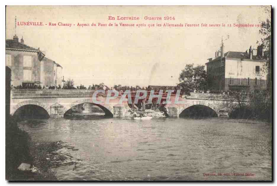 CPA Militaria CPA En Lorraine Guerre 1914 Luneville Rue Chanzy