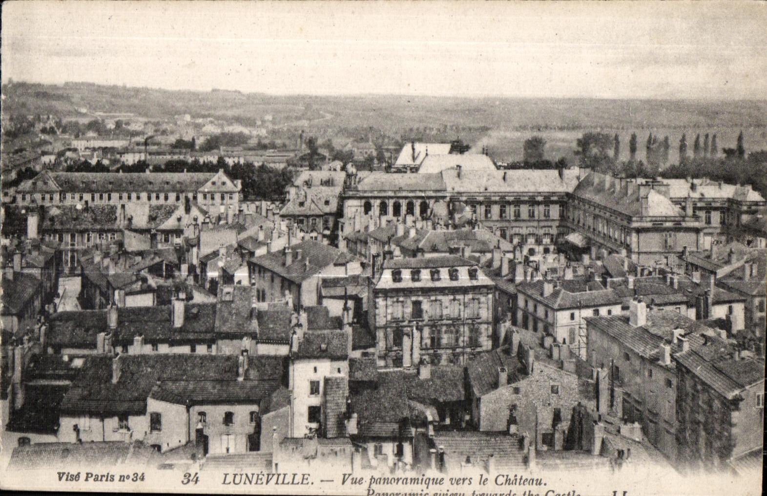 CPA Luneville Vue panoramique vers le Chateau