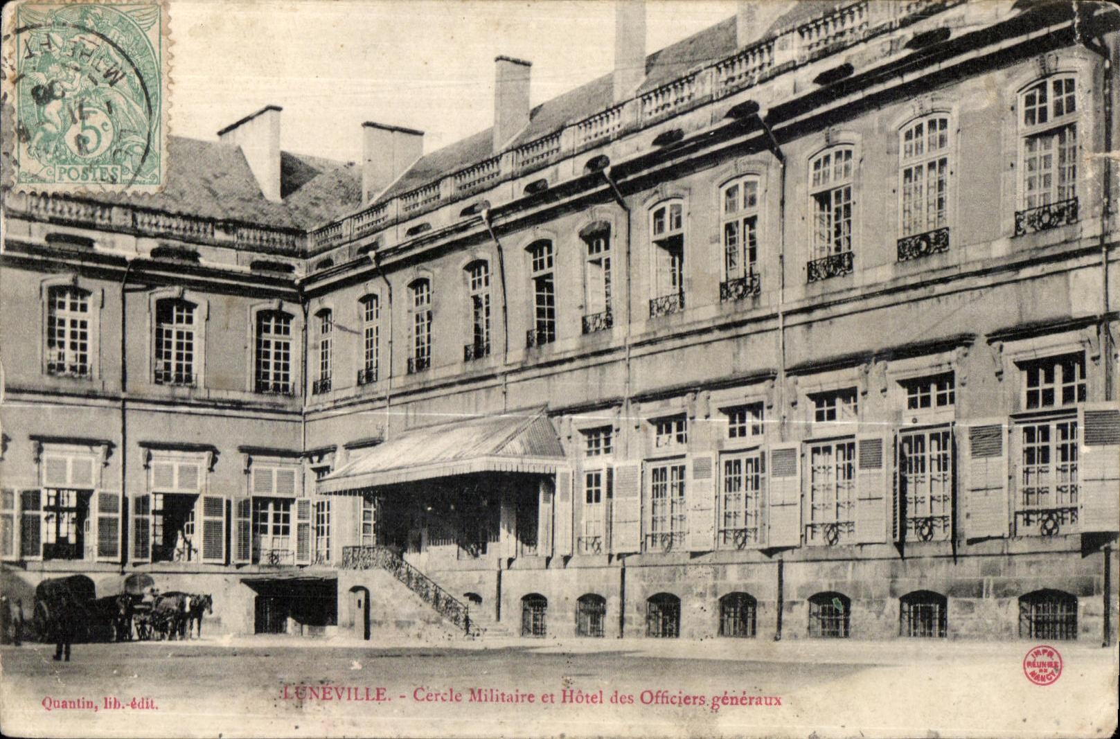CPA Militaria Luneville Cecle Militaire et Hotel des Officiers generales