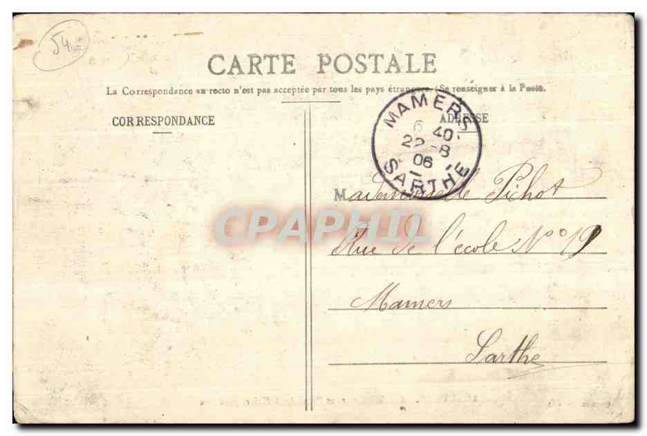 CPA Militaria Luneville Cecle Militaire et Hotel des Officiers generales — Rückseite