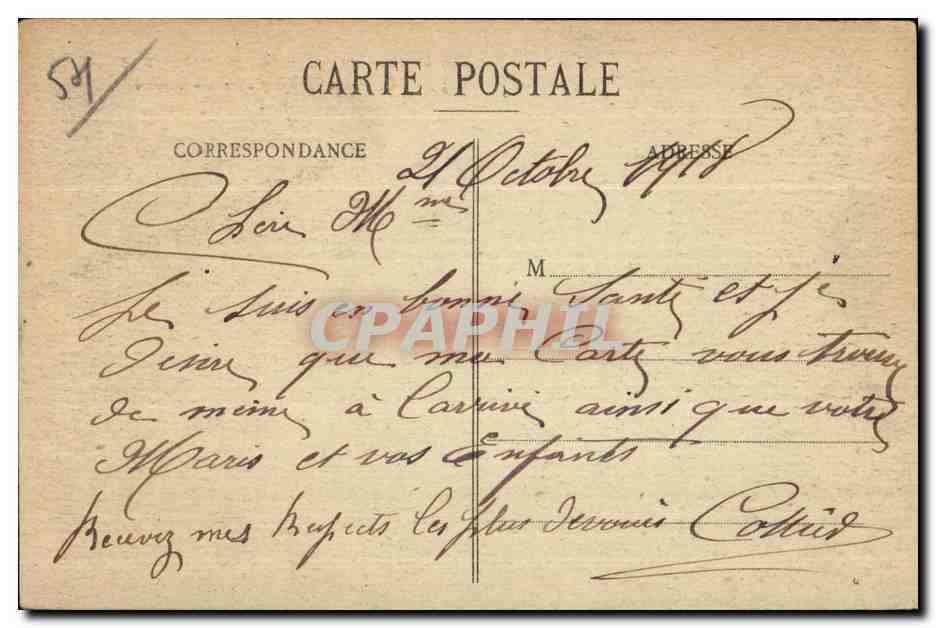 CPA Militaria La Guerre en Lorraine en 1914-18 Luneville Le Faubourg d Einville incende — Verso