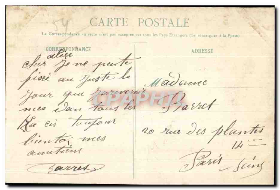CPA Nancy Marche Couvert Eglise Saint Sebastien — Verso