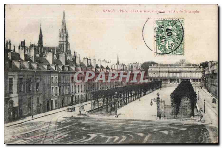 CPA Militaria Nancy Place de la Carrire vue prise de l Arc de Triomphe