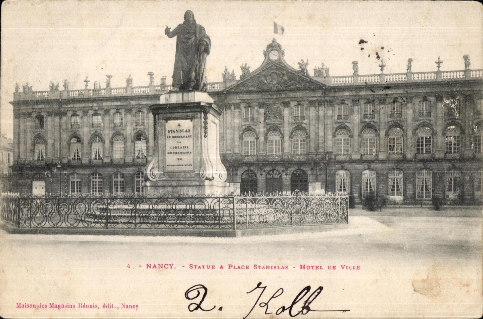 CPA Nancy Statue Place Stanislas Hotel de Ville