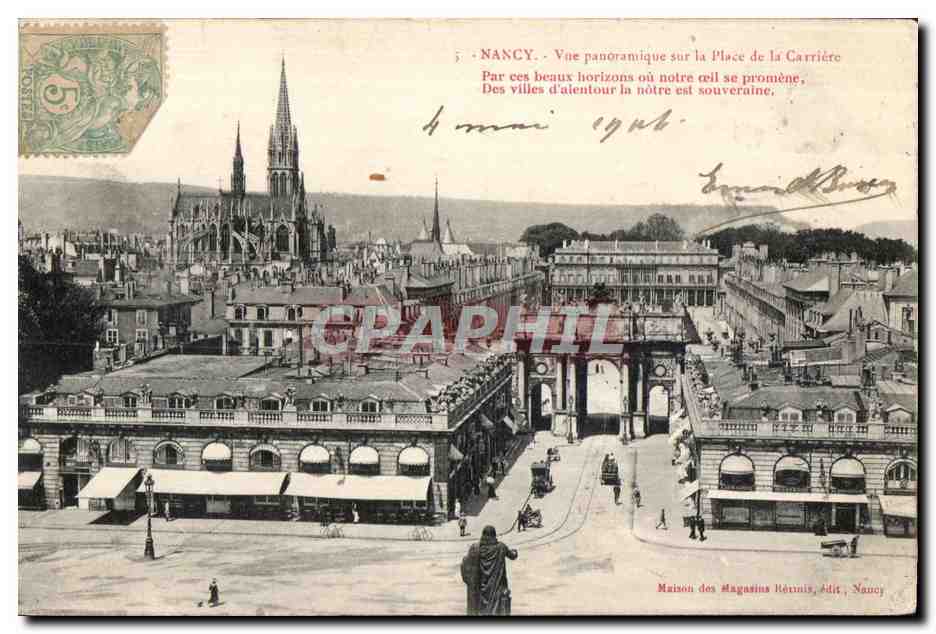 NANCY - Vue panoramique sur la Place de la Carrière — Maison des Magasins Réunis, édit., Nancy