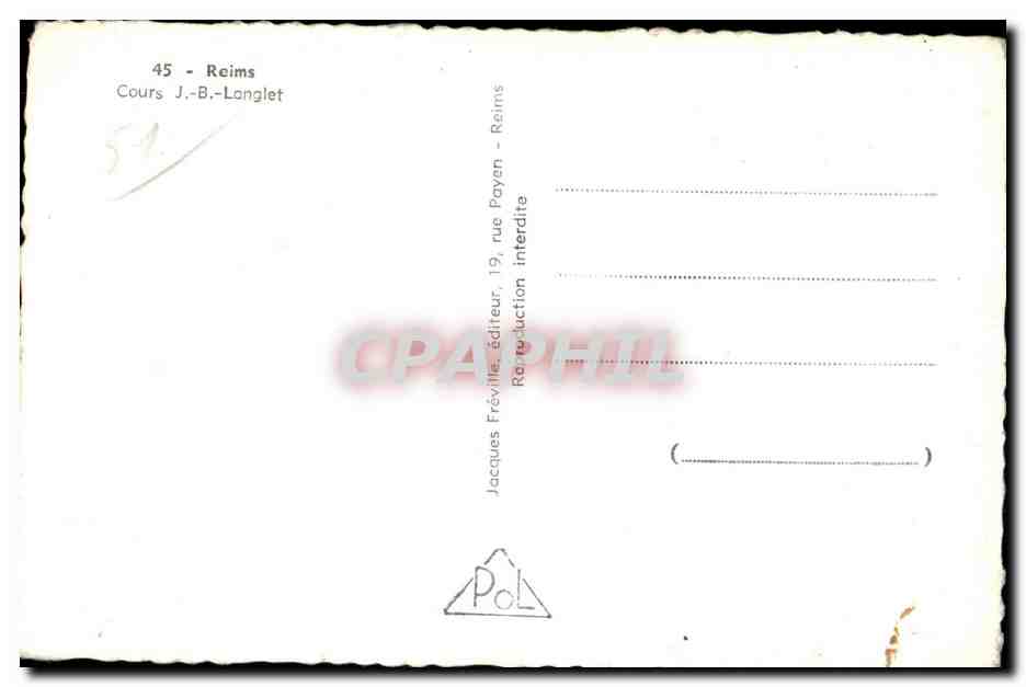 Reims — Cours J.-B.-Langlet — éditeur Jacques Fréville, n°45 — Reverso