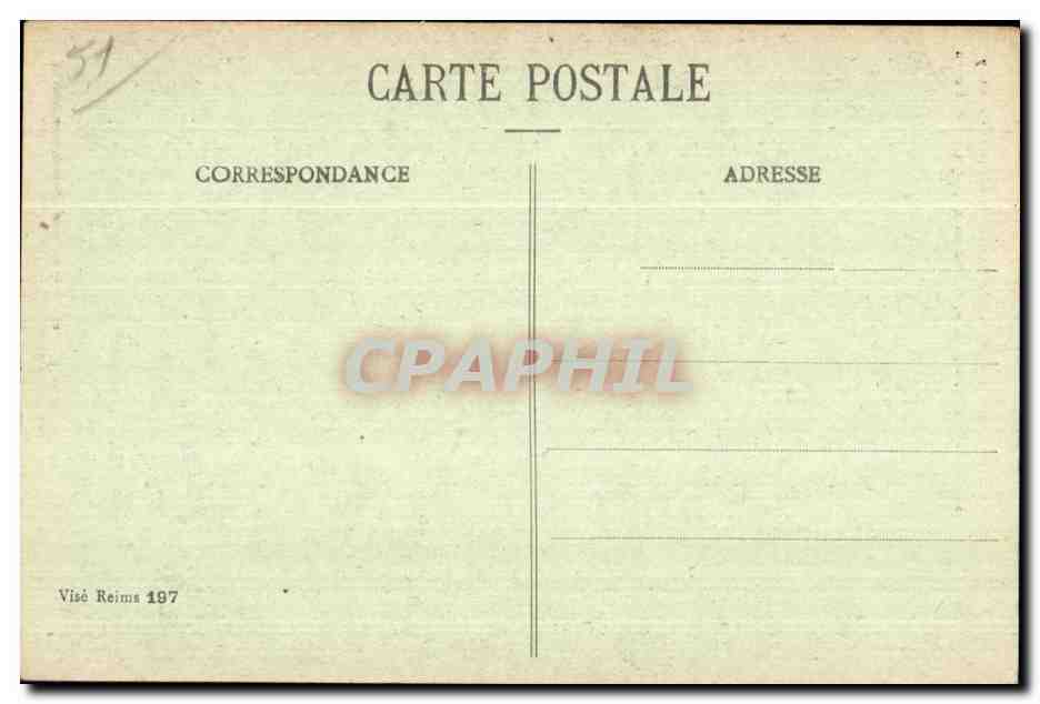 Reims dans ses années de bombardements 1914-1917 — Rue Cotta, maison où naquit le Dr E. Doyen — Collection O. Dubois, Reims — Reverso
