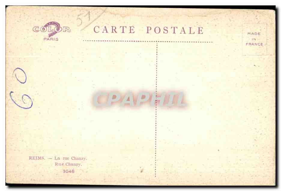 Reims La rue Chanzy — Verso
