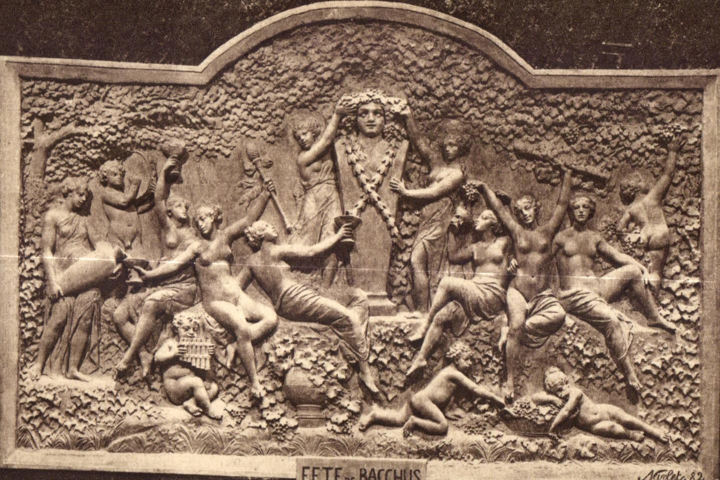 Fest der Bacchus — gemeißelter Relief in Kalk — Sammlung Champagne Pommery & Greno - Reims, Nr. 14