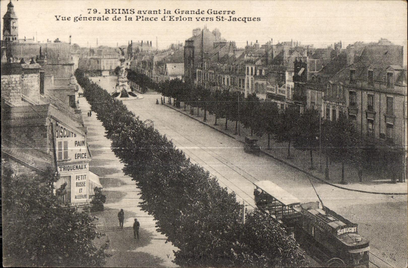 CPA Reims avant la Grande Guerre Vue Generale de la Place d Erlon Vers St Jacques