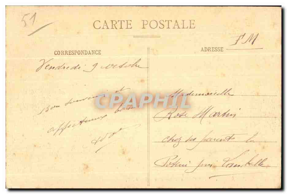 CPA Reims Place d Erlon et Fontaine Sube — Rückseite