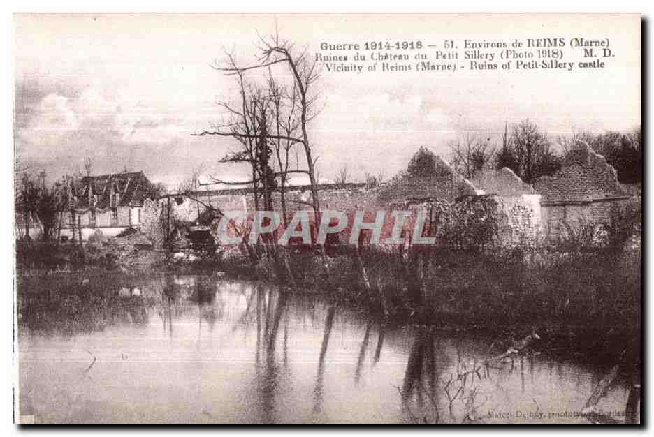 Ruinen des Schlosses Petit Sillery — Umgebung von Reims (Marne) — Foto 1918 — Marcel Delbey, Phototypist, Bordeaux