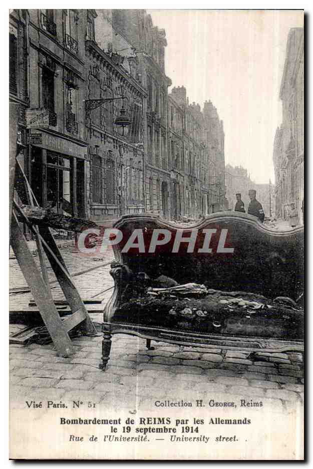 Bombardement de REIMS par les Allemands — 19 septembre 1914 — Visé Paris, N° 5r