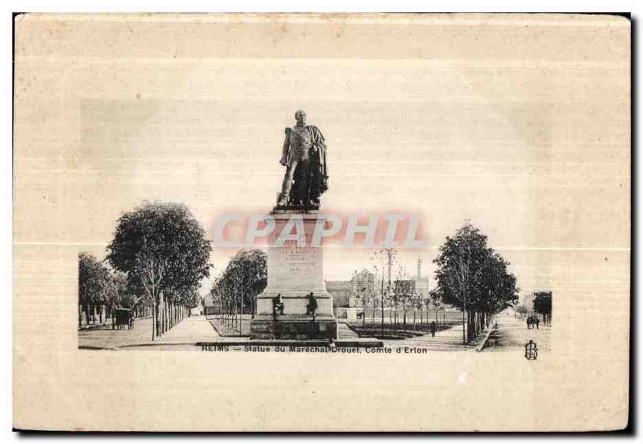 CPA Reims Statue du Marechal drouet Comte d Erion