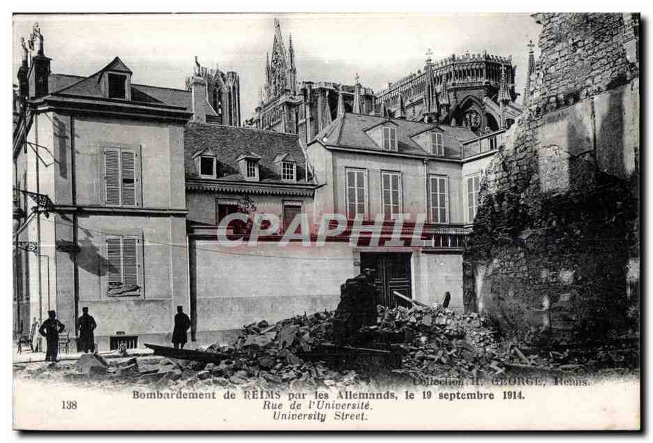 CPA Reims Bombardement