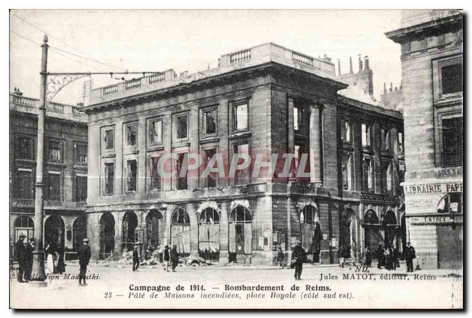 CPA Reims Campagne de Bombardement Pate de maisons bombardees