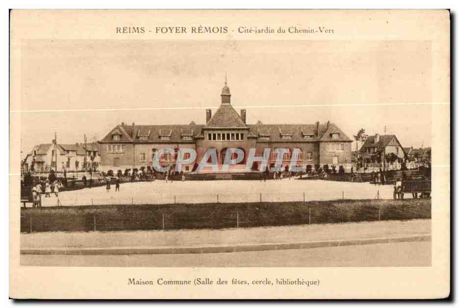 Reims - Foyer Rémois - Cité-jardin du Chemin-Vert — Maison Commune (Salle des fêtes, cercle, bibliothèque)