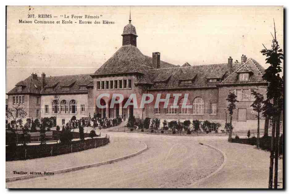 Reims — Le Foyer Rémois — Maison Commune et École — Entrée des Élèves