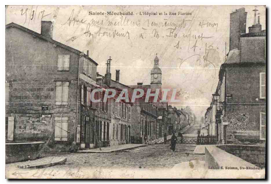 CPA Sainte Menehould L Hopital et la rue Florion