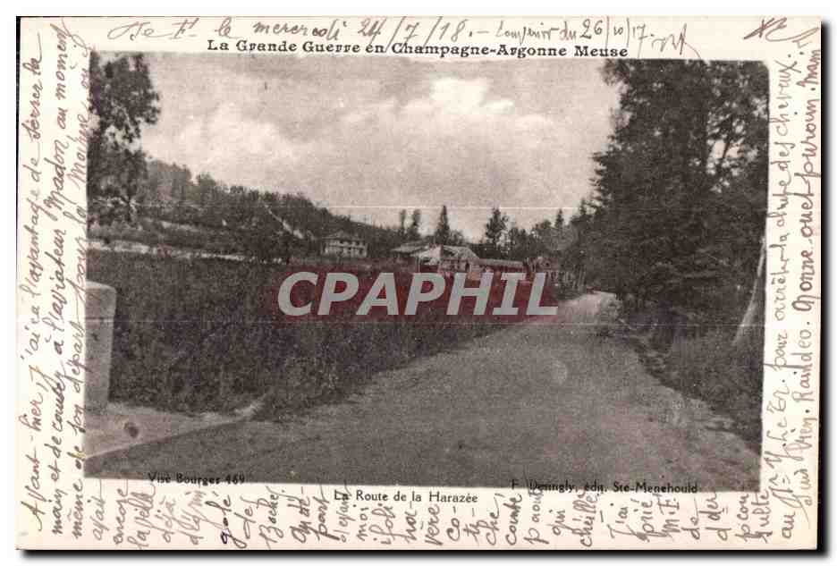 Route de la Harazée — La Grande Guerre en Champagne-Ardenne Meuse — F. Wymingly, éd. Ste-Menehould