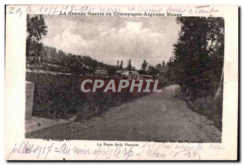 La Route de la Harazée — La Grande Guerre en Champagne-Artoigne Meuse — F. Deningly, édit. Ste-Menehould
