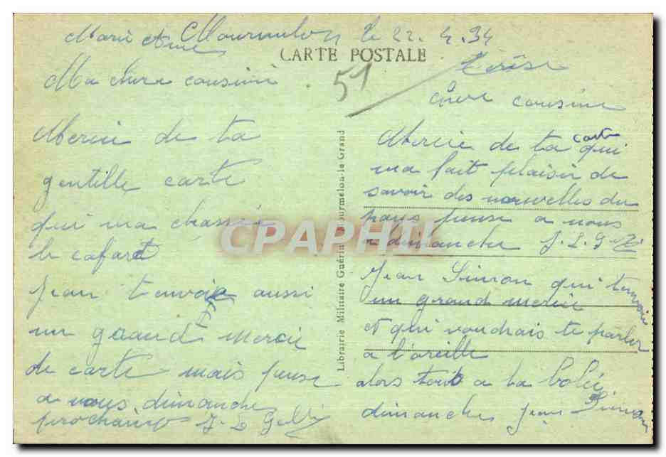 Camp de Mourmelon — Baraquements Militaires - Quartier Loano — CPAPHIL — Reverso