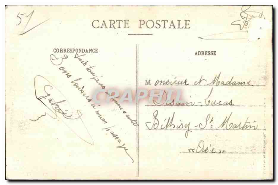 Un Affectueux Souvenir Mourmelon Camp de Chalons Militaria Butterfly Papillon — Verso