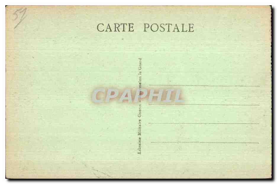 Camp de Mourmelon — Une Allée latérale - Le Nouveau Camp de Division (côte Sud) — Librairie Militaire Guérin, Mourmelon — Verso