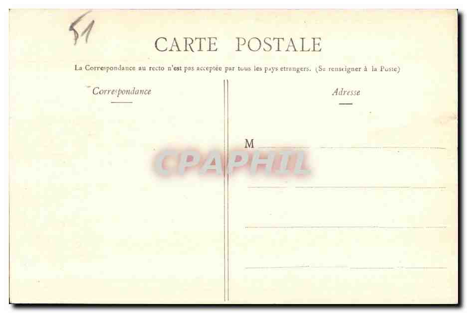 MOURMELON-le-GRAND et le Camp de Châlons — Vue prise en ballon — Librairie Militaire Guérin, Mourmelon — Verso