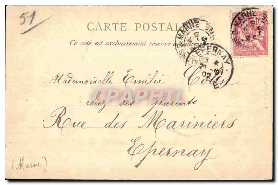 CPA Chalons Sur Marne La Caisse d Epargne — Verso