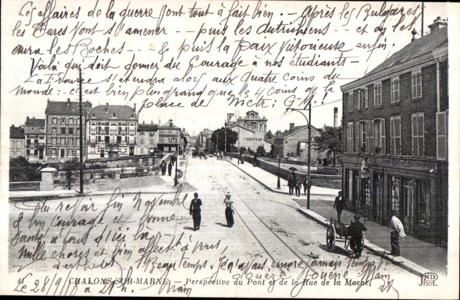 Châlons-sur-Marne — Perspective du Pont et de la Rue de la Marne — ND Hot.