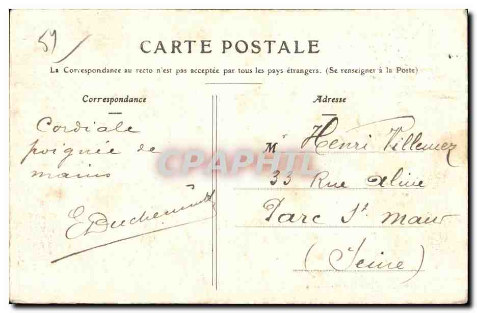 CPA Chalons Sur Marne Palais de Justice — Rückseite