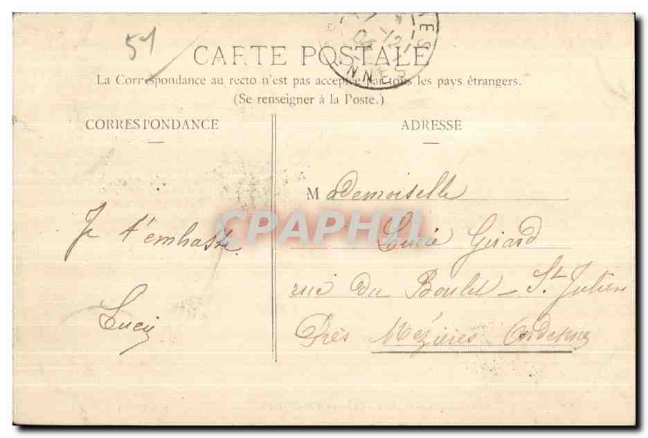 CPA Militaria Chalons Sur Marne Caserne d Artillerle — Rückseite