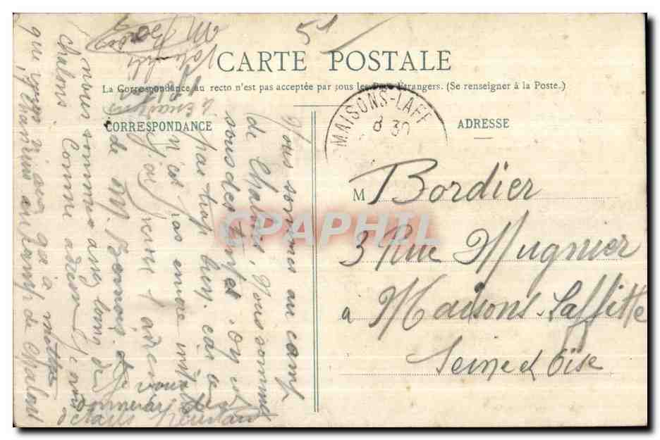 Camp de Châlons - Les Baraquements, vus du haut du Phare — Librairie Militaire Guédon, Mourmelon — Rückseite