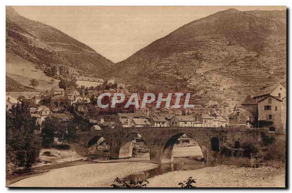CPA Georges du Tarn Ste Enimie Vue Generale