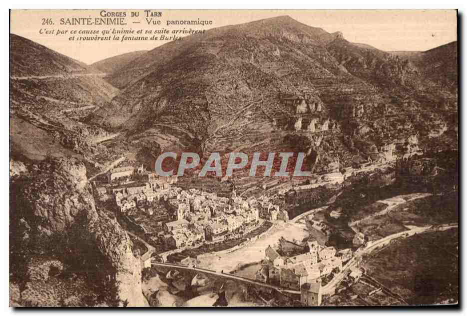 CPA Gorges Du Tarn Sainte Enimie Vue panoramique Cest par ce causse qu Enimie et sa suite arriverent et arouverent la