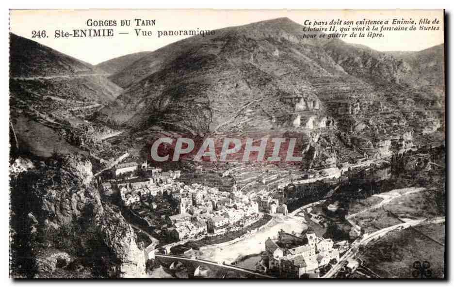 CPA Gorges Du Tarn Ste Enimie Vue panoramique ce pars doit son existence a Enimie fille de clotaire II
