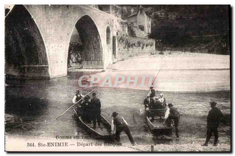 CPA Gorges Du Tarn Ste Enimie Depart des Barques