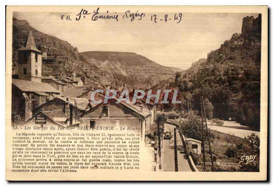 CPA Gorges Du Tarn Sainte Enimie Le Bourg La legende rapporte qu Enimie fille de Clotaire II