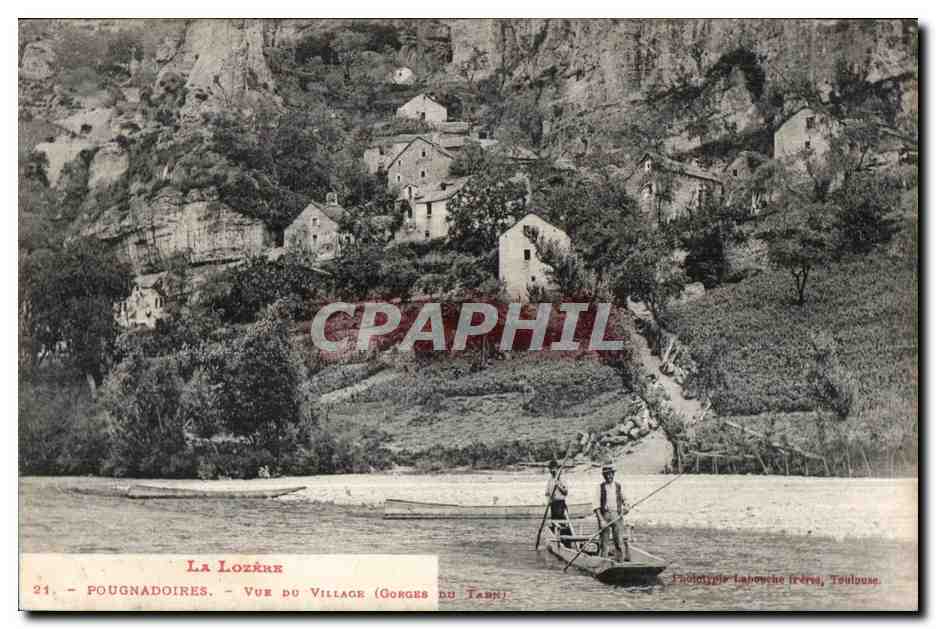 Pougnadoires — Vue du village (Gorges du Tarn) — Éditeur Lapouche Frères, Toulouse