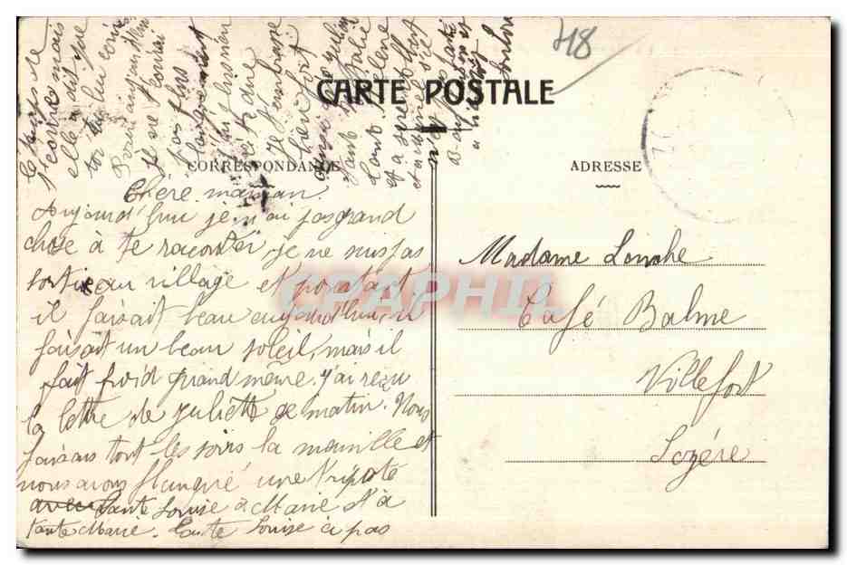 CPA La Bastide Saint Laurent La Trappe de N D des Neiges — Rückseite