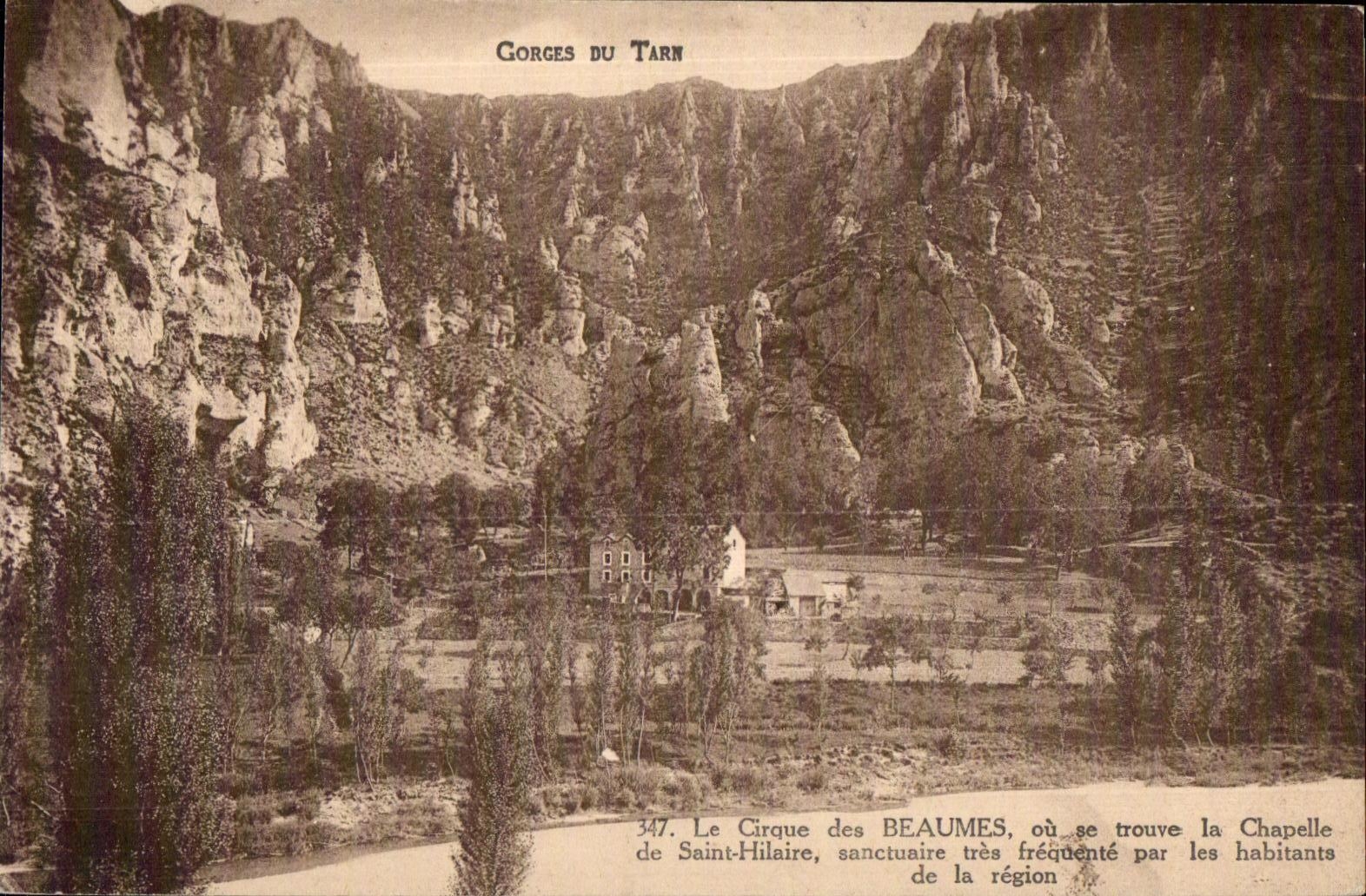 Gorges du Tarn — Le Cirque des Beaumes, chapelle de Saint-Hilaire — n° 347