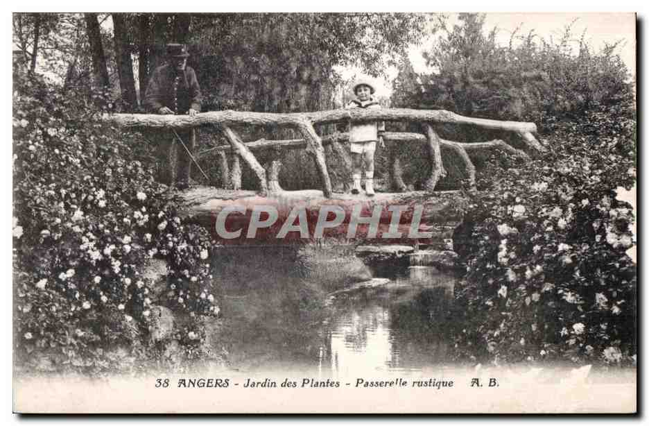CPA Angers Jardin des Plantes Passerelle rustique