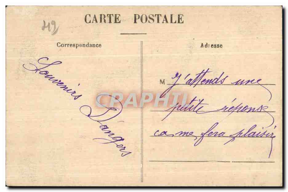 CPA Angers Souvenir — Back