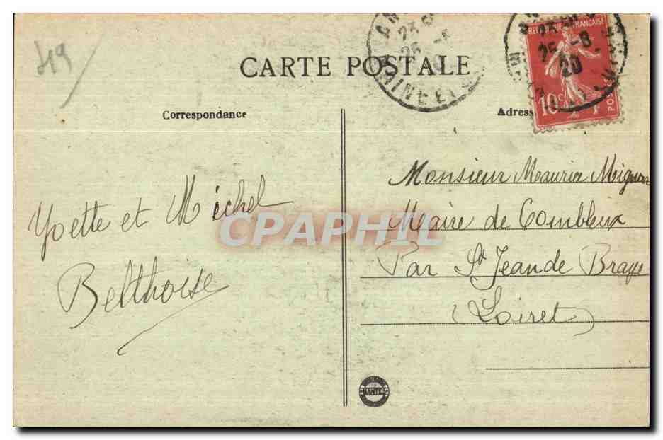 CPA Angers Hotel d Anjou Grands Hotels de la vallee la Loire  — Rückseite
